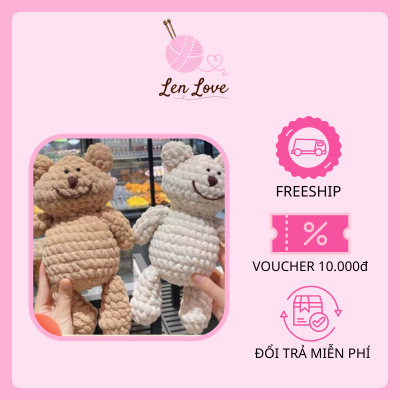 Len thú bông handmade LenLove gấu bông móc len dễ thương 1 Len thú bông handmade LenLove gấu bông móc len dễ thương