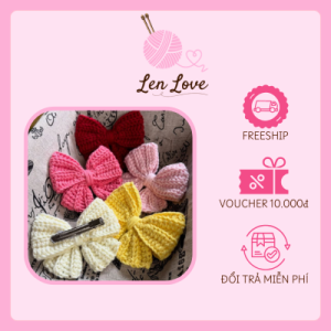 Kẹp Tóc Nơ Len Handmade – Nhỏ Xinh, Dễ Thương KTNL-04