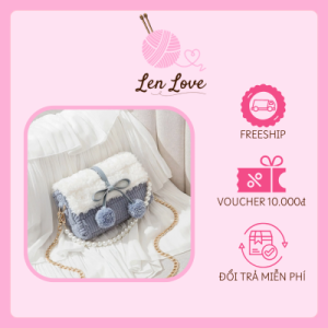 Túi Len Handmade Đeo Chéo Pom Pom Dễ Thương – Túi Len Thời Trang Nữ | Len Love 8 Túi len handmade cho gen z có nơ và quai ngọc