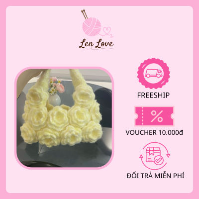 Túi sách Len Handmade Hoa Nổi Dễ Thương – Túi Len Thời Trang Nữ | Len Love 1 Túi sách Len Handmade Hoa Nổi Dễ Thương – Túi Len Thời Trang Nữ | Len Love