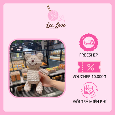 Len thú bông handmade LenLove gấu bông móc len dễ thương 3 Len thú bông handmade LenLove gấu bông móc len dễ thương - Ảnh 3