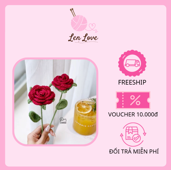 Hoa Len Handmade - Decor Trang Trí Góc Bàn Học , Qùa Tặng Đáng Yêu 1 Hoa Len Handmade - Decor Trang Trí Góc Bàn Học , Qùa Tặng Đáng Yêu