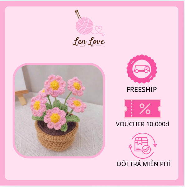 Chậu Hoa Len Handmade Hoa Cúc Mini – Trang Trí Bàn Làm Việc, Quà Tặng Ý Nghĩa Tinh Tế 5 Chậu Hoa Len Handmade Hoa Cúc Mini – Trang Trí Bàn Làm Việc, Quà Tặng Ý Nghĩa Tinh Tế - Ảnh 5