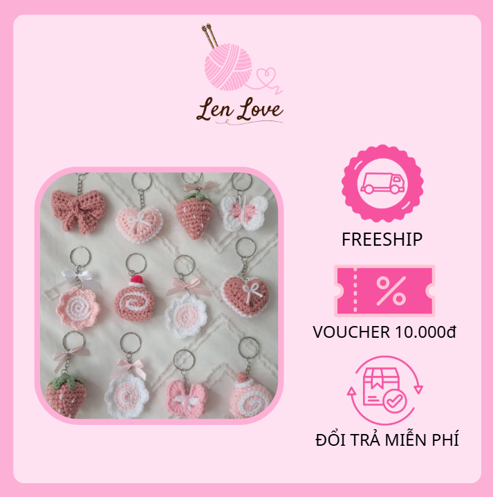 Móc Khóa Len Handmade Dễ Thương – Phụ Kiện Trang Trí Túi Xách | Len Love 1 Móc Khóa Len Handmade Dễ Thương – Phụ Kiện Trang Trí Túi Xách | Len Love