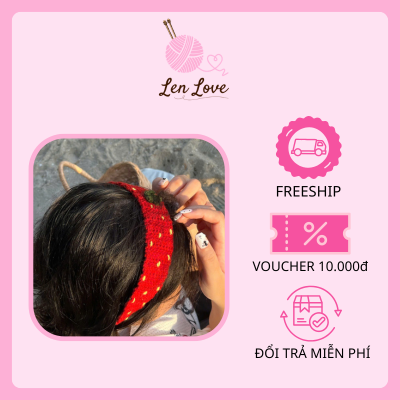 Băng Đô Len Handmade Len Love-BDL 1 Băng đô trái cây bằng len hanmade