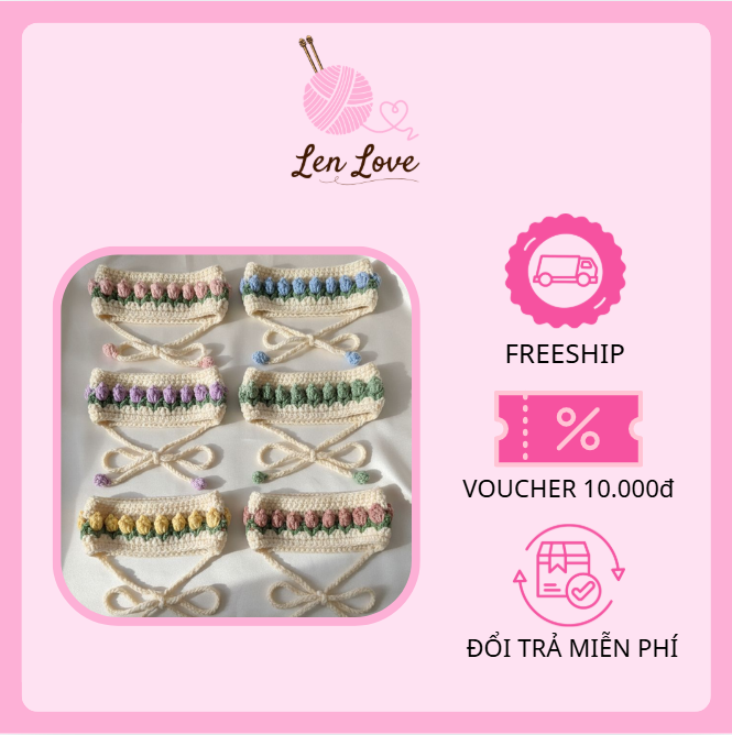 Băng đô len handmade hoa nổi dễ thương – Phụ kiện tóc xinh xắn phong cách vintage 1 Băng đô len handmade hoa nổi dễ thương – Phụ kiện tóc xinh xắn phong cách vintage